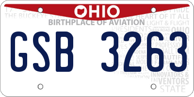 OH license plate GSB3263
