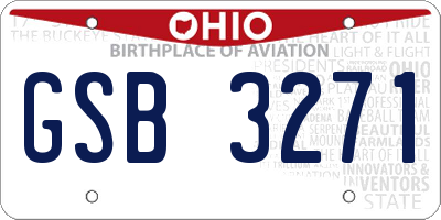 OH license plate GSB3271