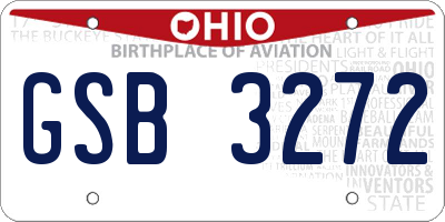 OH license plate GSB3272