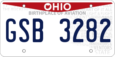OH license plate GSB3282