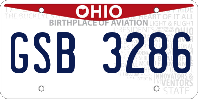 OH license plate GSB3286