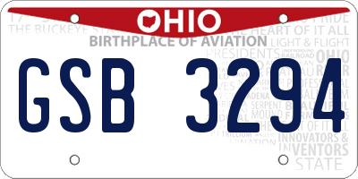 OH license plate GSB3294
