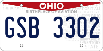 OH license plate GSB3302