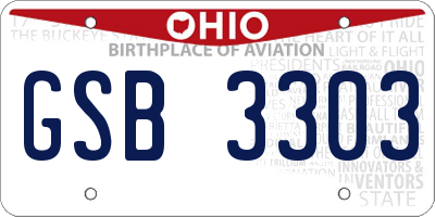 OH license plate GSB3303