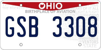 OH license plate GSB3308