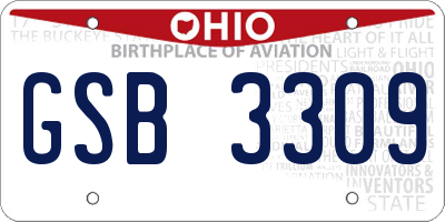 OH license plate GSB3309