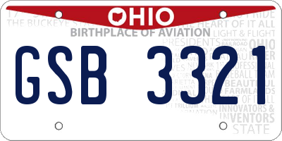 OH license plate GSB3321