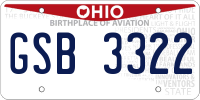 OH license plate GSB3322