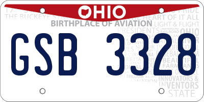 OH license plate GSB3328
