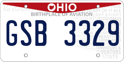 OH license plate GSB3329
