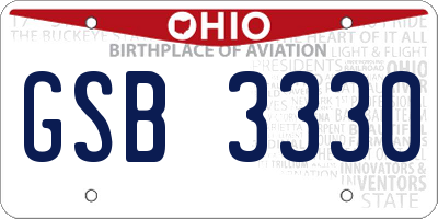 OH license plate GSB3330