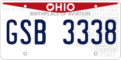 OH license plate GSB3338