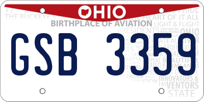 OH license plate GSB3359