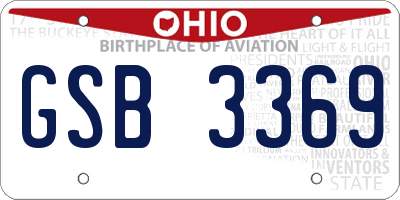 OH license plate GSB3369