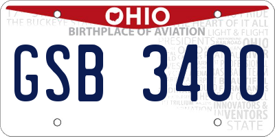 OH license plate GSB3400