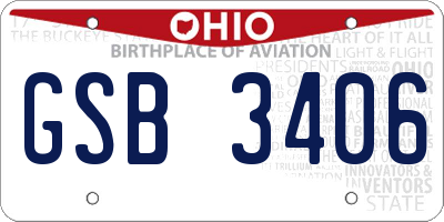 OH license plate GSB3406