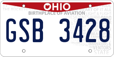 OH license plate GSB3428