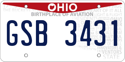 OH license plate GSB3431