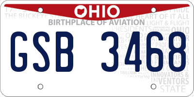 OH license plate GSB3468