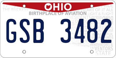 OH license plate GSB3482