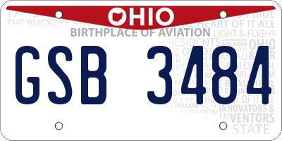 OH license plate GSB3484