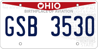 OH license plate GSB3530
