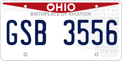 OH license plate GSB3556