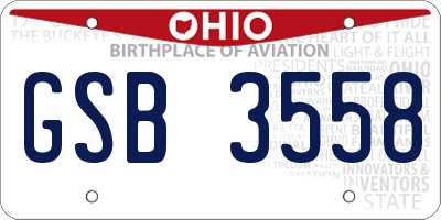 OH license plate GSB3558