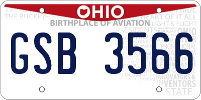 OH license plate GSB3566