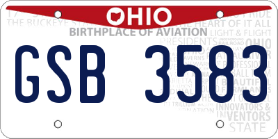 OH license plate GSB3583