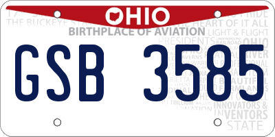 OH license plate GSB3585
