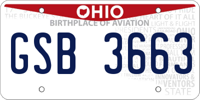 OH license plate GSB3663