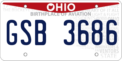 OH license plate GSB3686