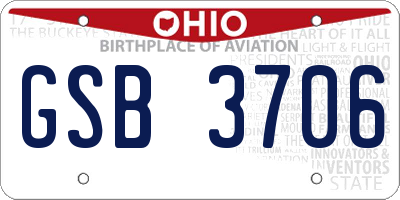 OH license plate GSB3706