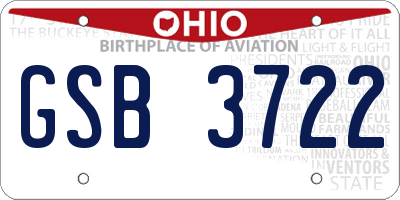 OH license plate GSB3722