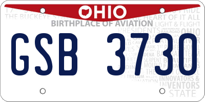 OH license plate GSB3730