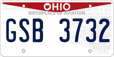 OH license plate GSB3732