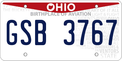 OH license plate GSB3767