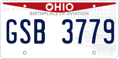 OH license plate GSB3779