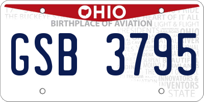 OH license plate GSB3795