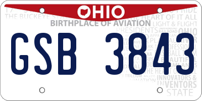 OH license plate GSB3843