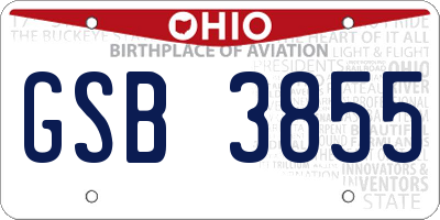 OH license plate GSB3855