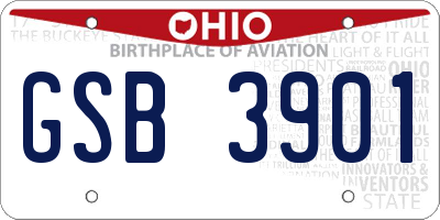 OH license plate GSB3901