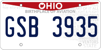 OH license plate GSB3935