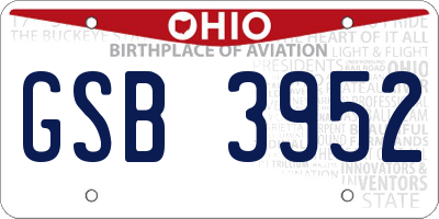 OH license plate GSB3952