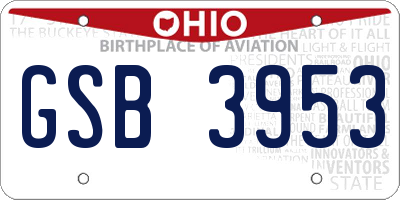OH license plate GSB3953