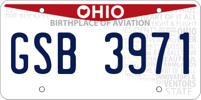 OH license plate GSB3971