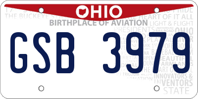 OH license plate GSB3979