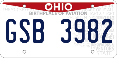 OH license plate GSB3982