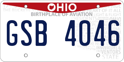 OH license plate GSB4046